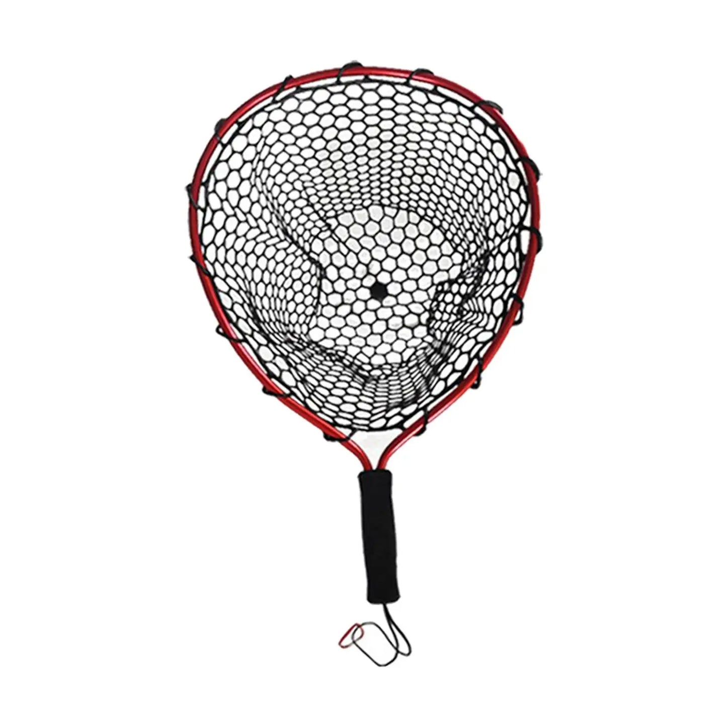 Fishing Landing Net with Lanyard & Carabiner – Strong Load Bearing, Silicone Mesh for Freshwater & Saltwater