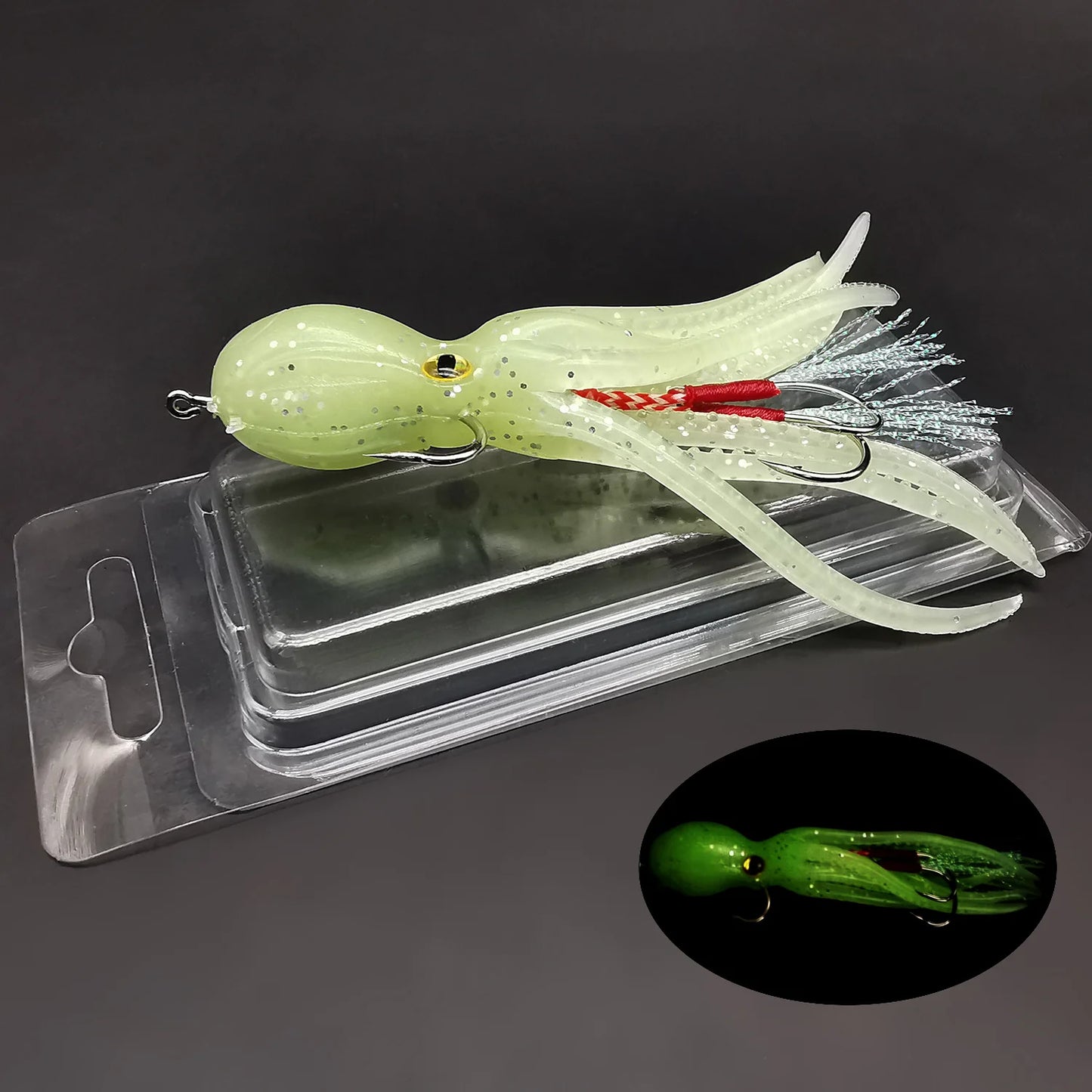 Octopus Soft Fishing Lure – Double Hook for Salmon, Bass & Trout