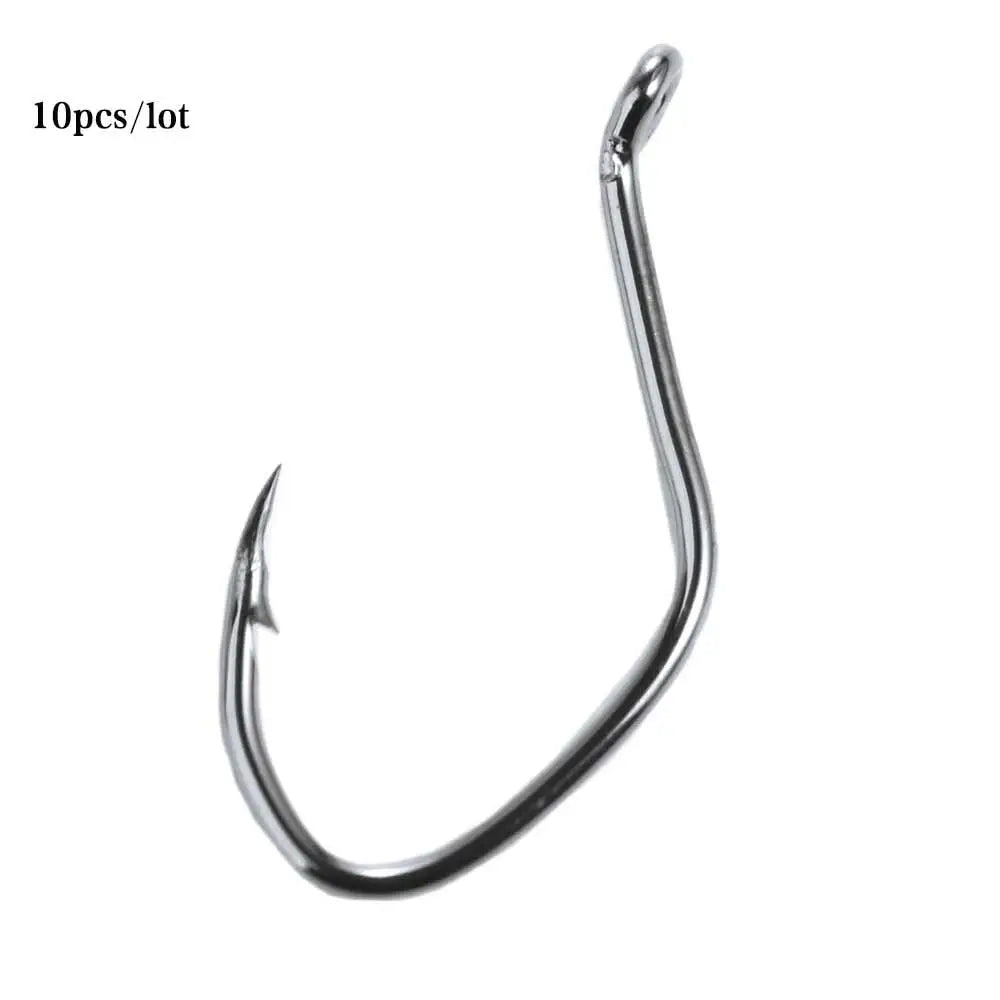 Circle Hooks – Sharp Barbed High-Carbon Steel Fishing Hook Set (10pcs)
