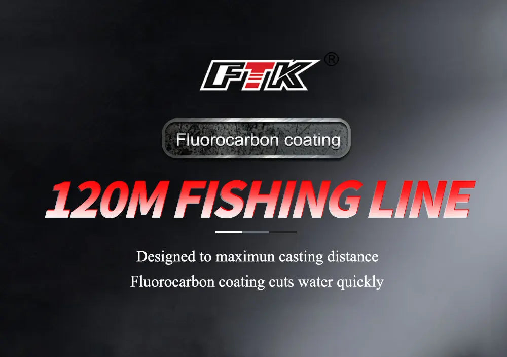 1FTK 120M Fluorocarbon Coating Fishing Line – Carbon Fiber Leader Wire, 0.20–0.60mm, 7.15–45LB