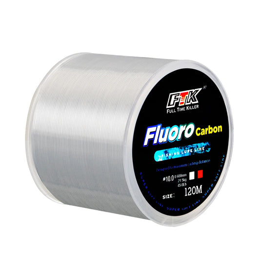 1FTK 120M Fluorocarbon Coating Fishing Line – Carbon Fiber Leader Wire, 0.20–0.60mm, 7.15–45LB