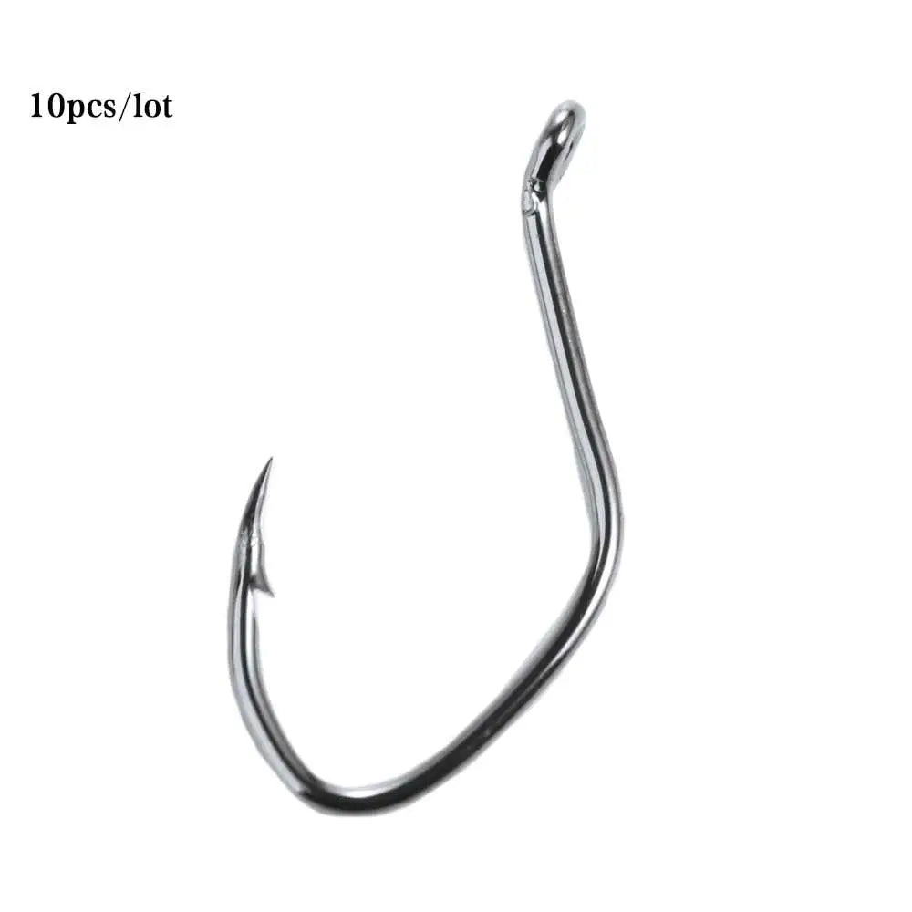 Circle Hooks – Sharp Barbed High-Carbon Steel Fishing Hook Set (10pcs)