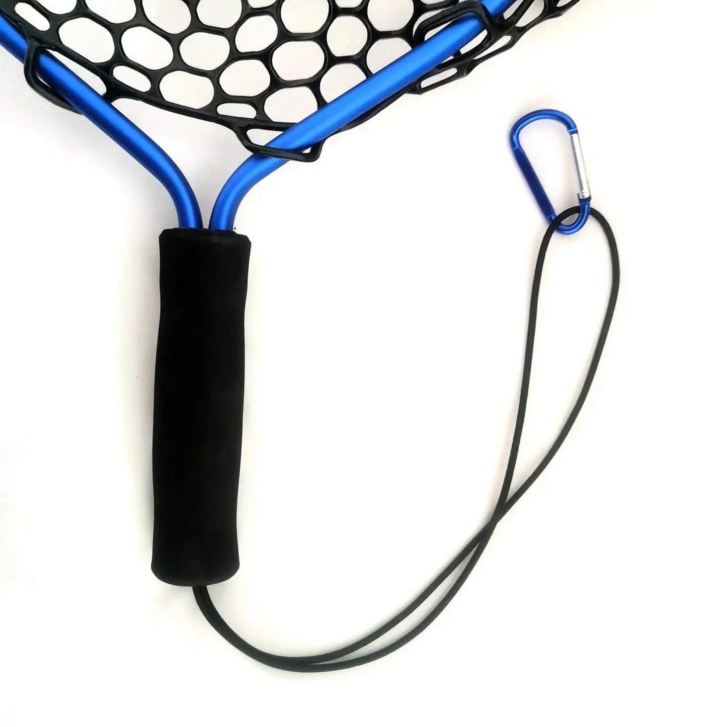 Fishing Landing Net with Lanyard & Carabiner – Strong Load Bearing, Silicone Mesh for Freshwater & Saltwater