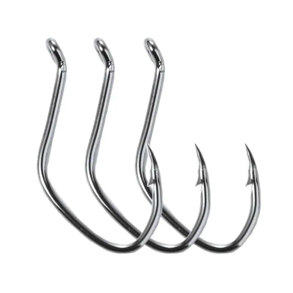 Circle Hooks – Sharp Barbed High-Carbon Steel Fishing Hook Set (10pcs)