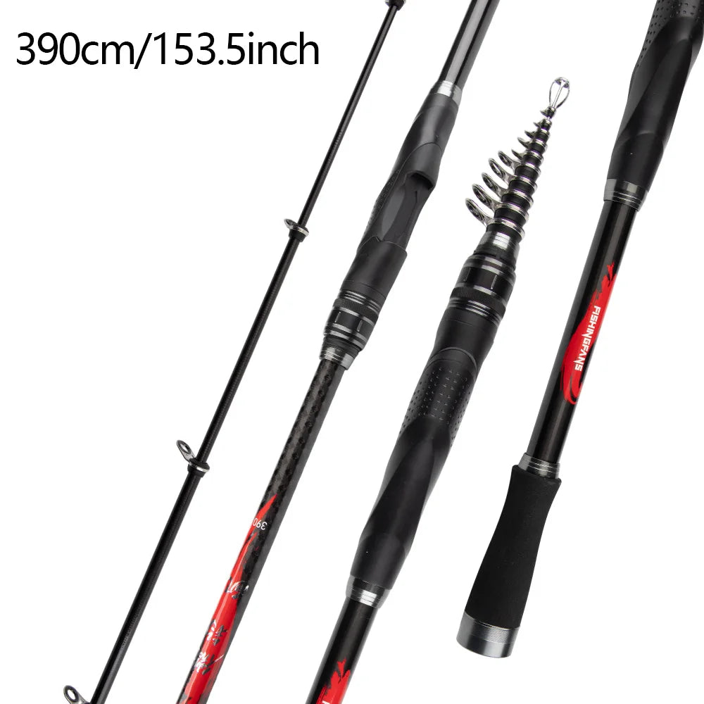 FISHINGFANS Telescopic Fishing Rod – 3.6m to 4.5m, Surfcasting & Spinning