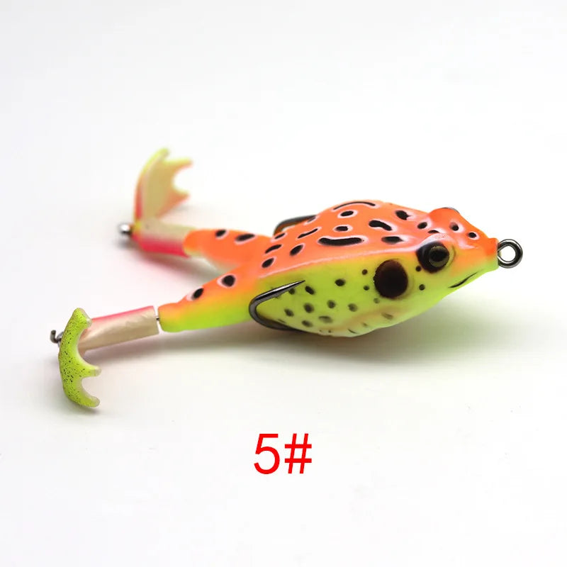 Topwater Frog Lure – Realistic Bass & Trout Soft Swimbait with Weedless Hooks