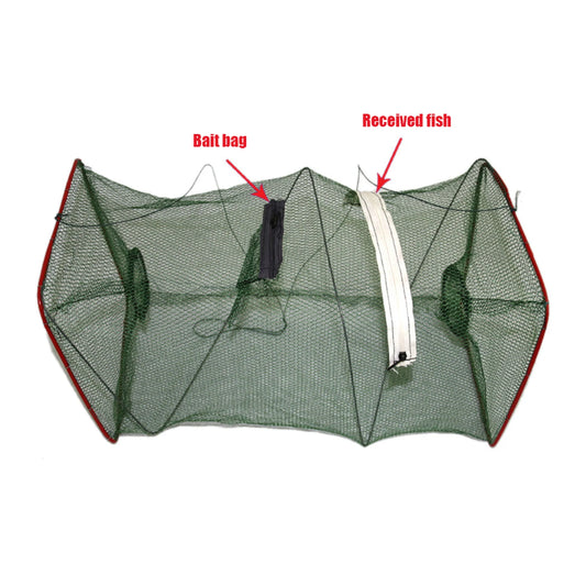 Foldable Rectangular Crab & Crawfish Trap Cage – Nylon Fishing Net for Shrimp, Lobster & Small Fish