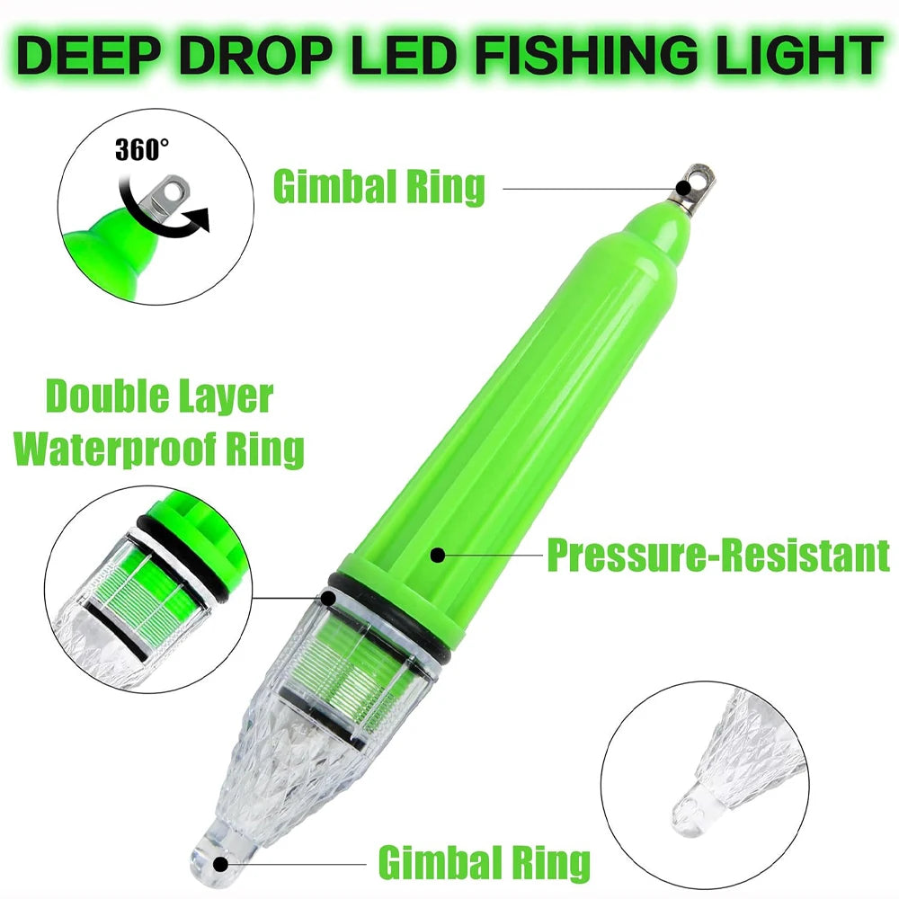 LED Underwater Fishing Light – Deep Drop Glow Bait Lamp for Night Fishing