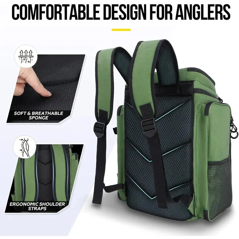 50L Fishing Backpack with Rod Holders – Water-Resistant Tackle Bag for Fishing Gear