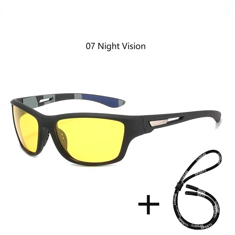 Men’s Polarized Fishing Sunglasses – UV Protection with Glasses Chain