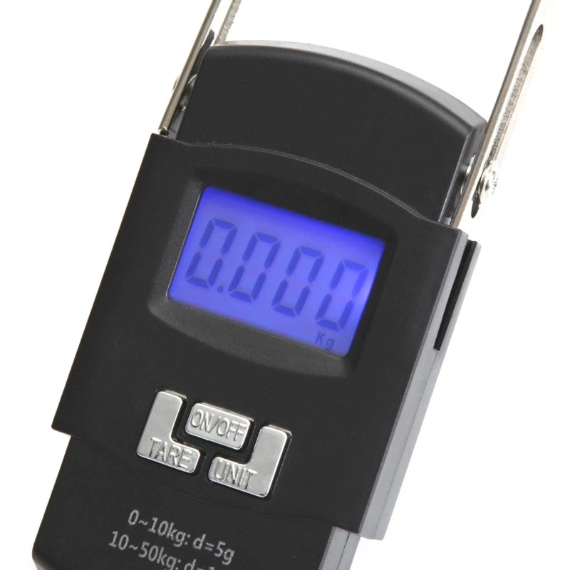 Fish Scale 110lb/50kg Digital Hanging Luggage & Fishing Scale with Backlit LCD Display