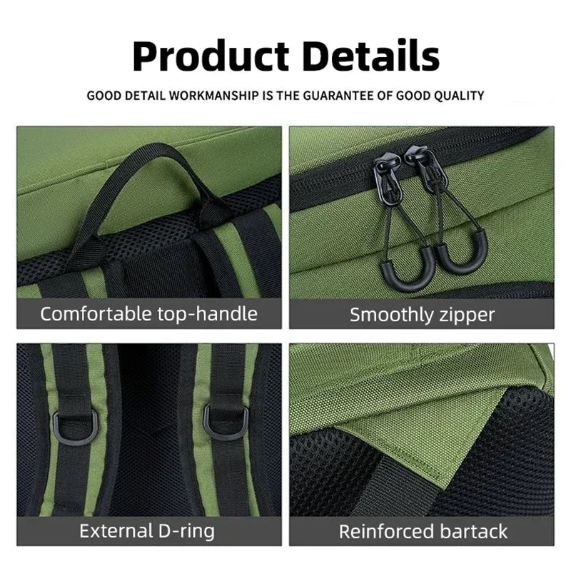 50L Fishing Backpack with Rod Holders – Water-Resistant Tackle Bag for Fishing Gear