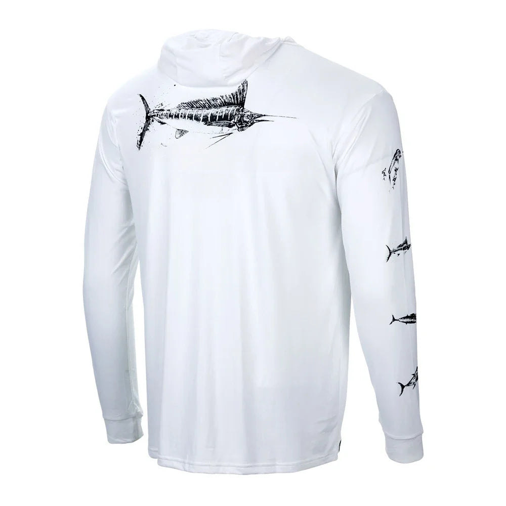 Fishing Apparel Summer Outdoor Men Long Sleeve T Shirt Fish Shirt Sun Protection Breathable Hooded Angling Clothing
