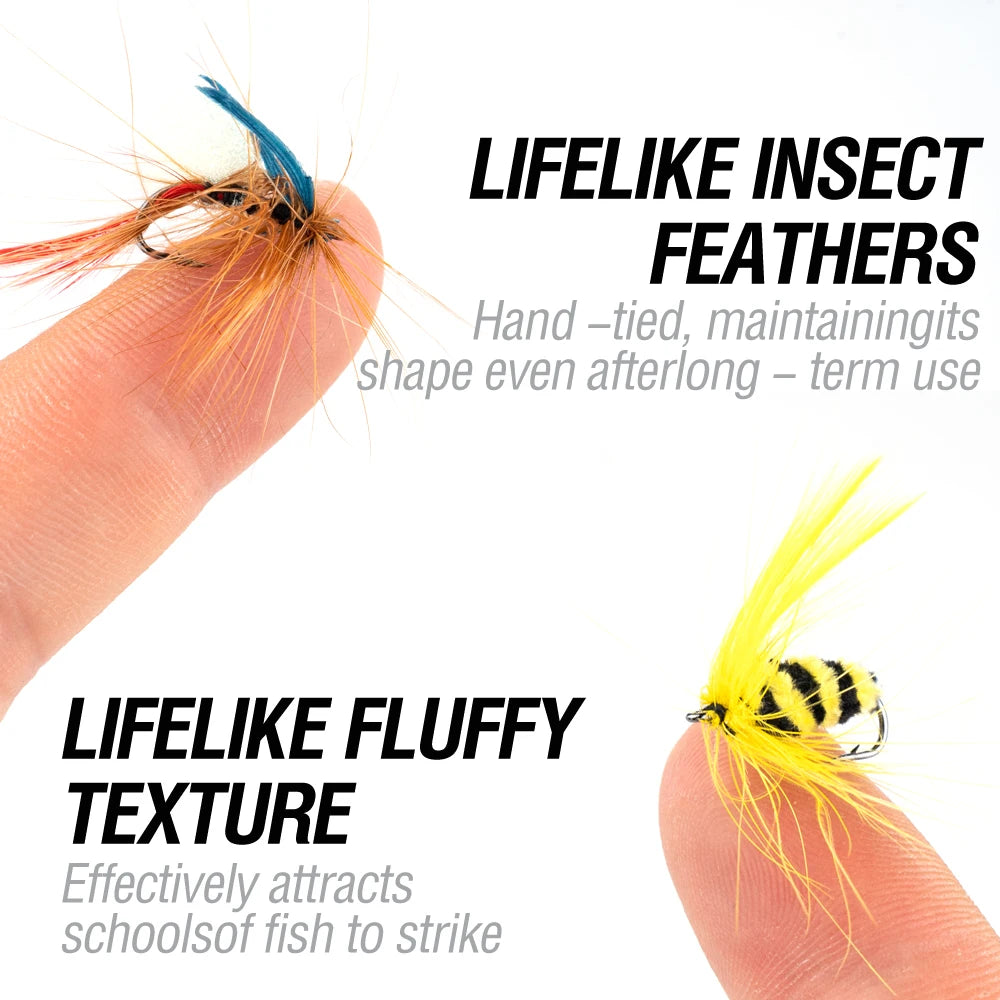 100-Piece Fly Fishing Flies Kit – Dry & Wet Flies with Storage Box