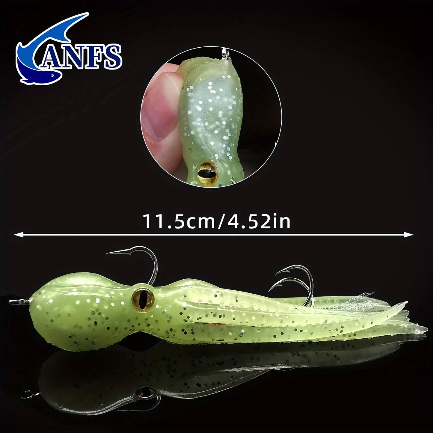 Octopus Soft Fishing Lure – Double Hook for Salmon, Bass & Trout