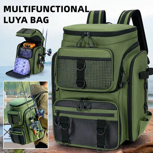50L Fishing Backpack with Rod Holders – Water-Resistant Tackle Bag for Fishing Gear