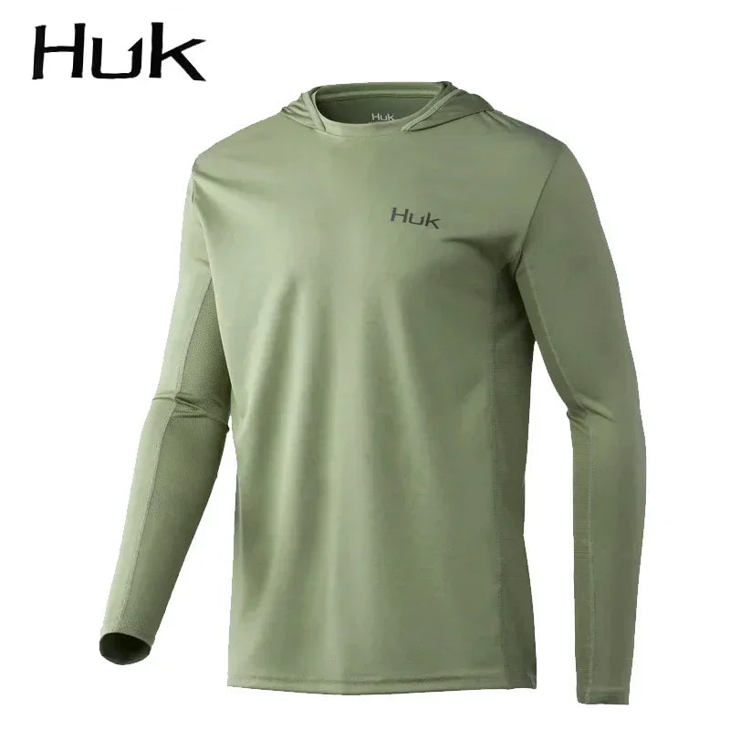 Men’s Hooded Fishing Shirt – Long Sleeve UV Protection Performance Top