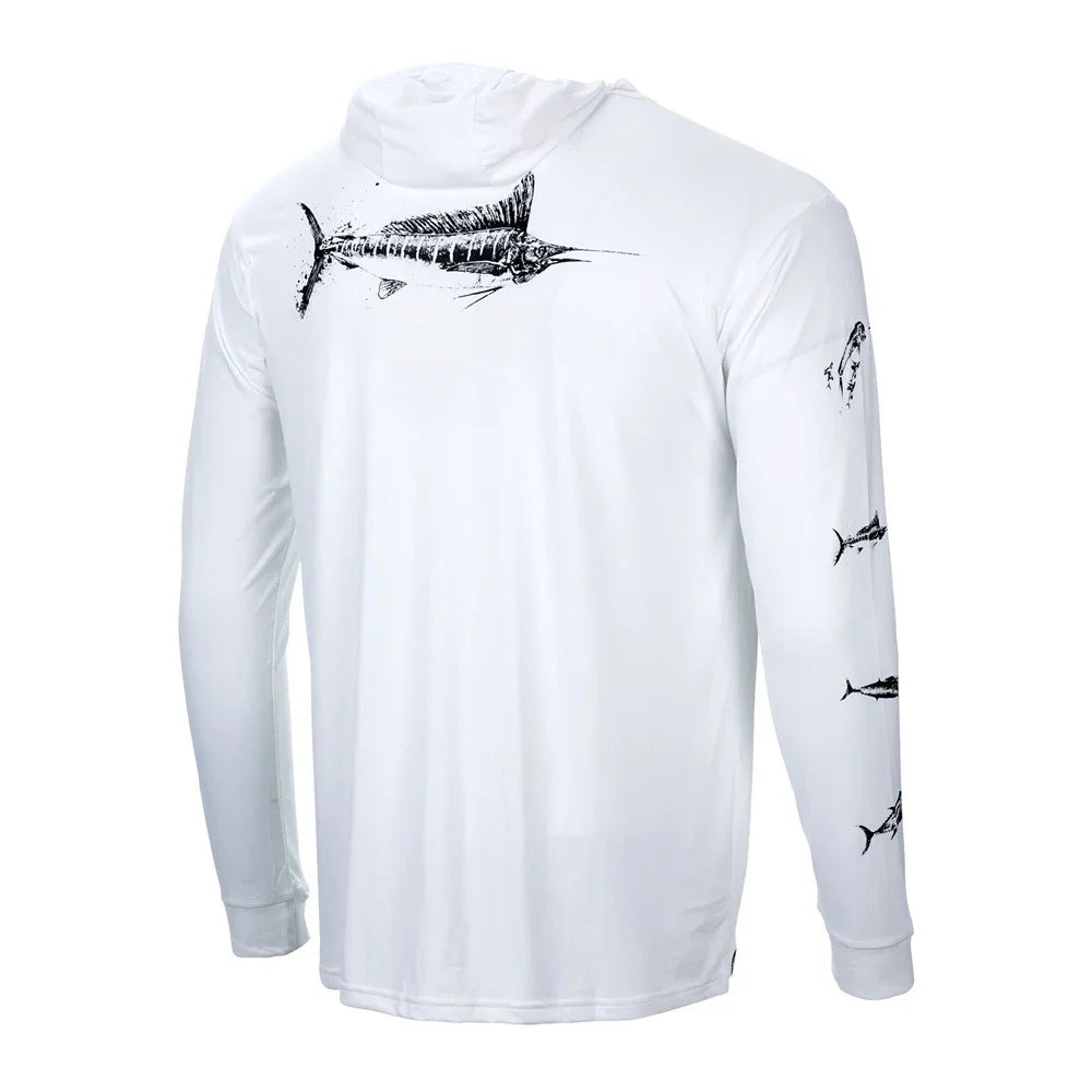 Fishing Apparel Summer Outdoor Men Long Sleeve T Shirt Fish Shirt Sun Protection Breathable Hooded Angling Clothing