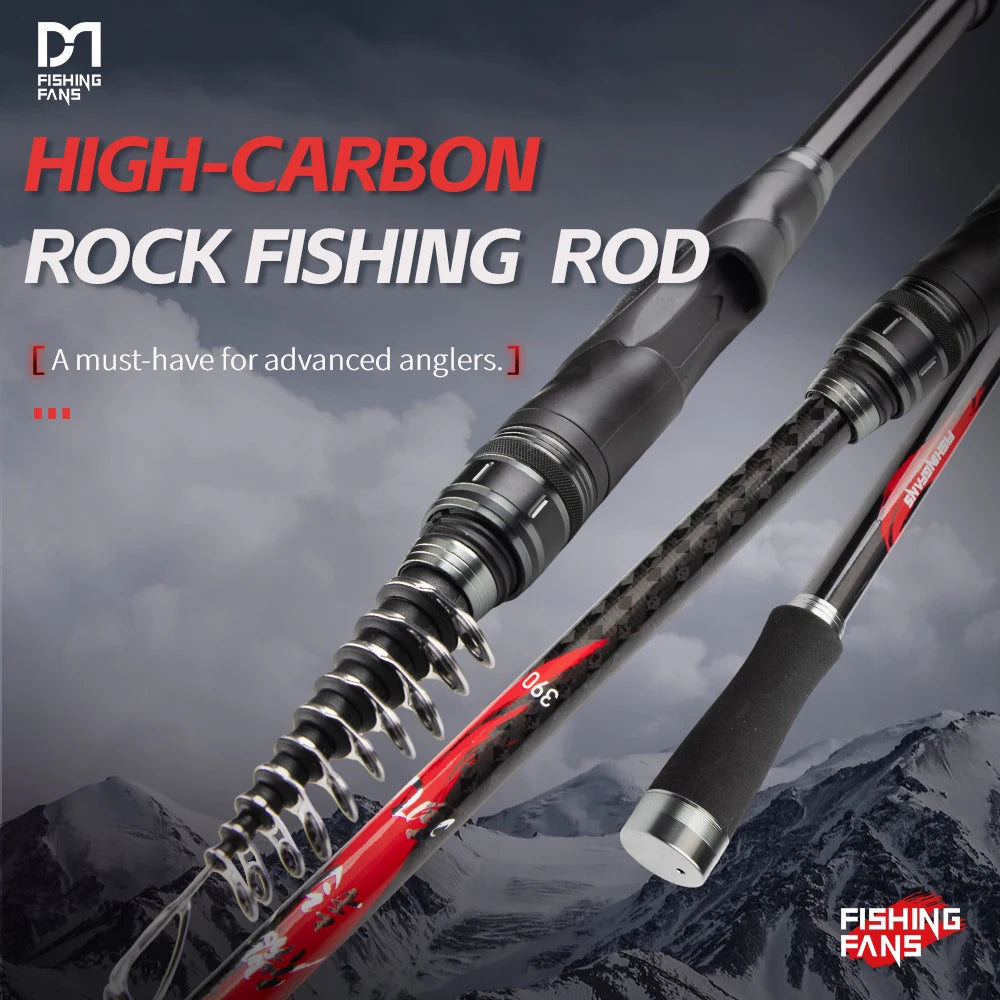 FISHINGFANS Telescopic Fishing Rod – 3.6m to 4.5m, Surfcasting & Spinning
