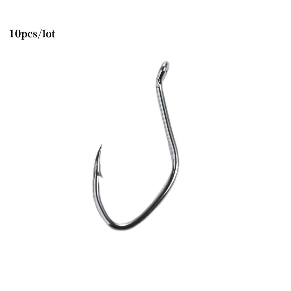 Circle Hooks – Sharp Barbed High-Carbon Steel Fishing Hook Set (10pcs)