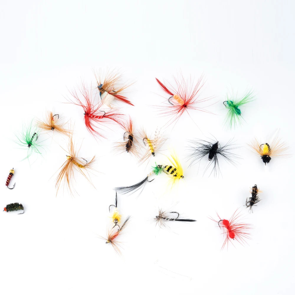 100-Piece Fly Fishing Flies Kit – Dry & Wet Flies with Storage Box