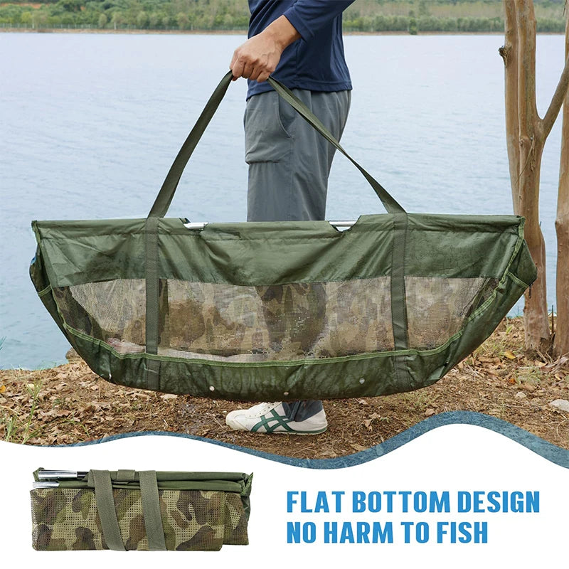 Fishing Weigh Bag – Folding Mesh Sling for Catching and Weighing Fish