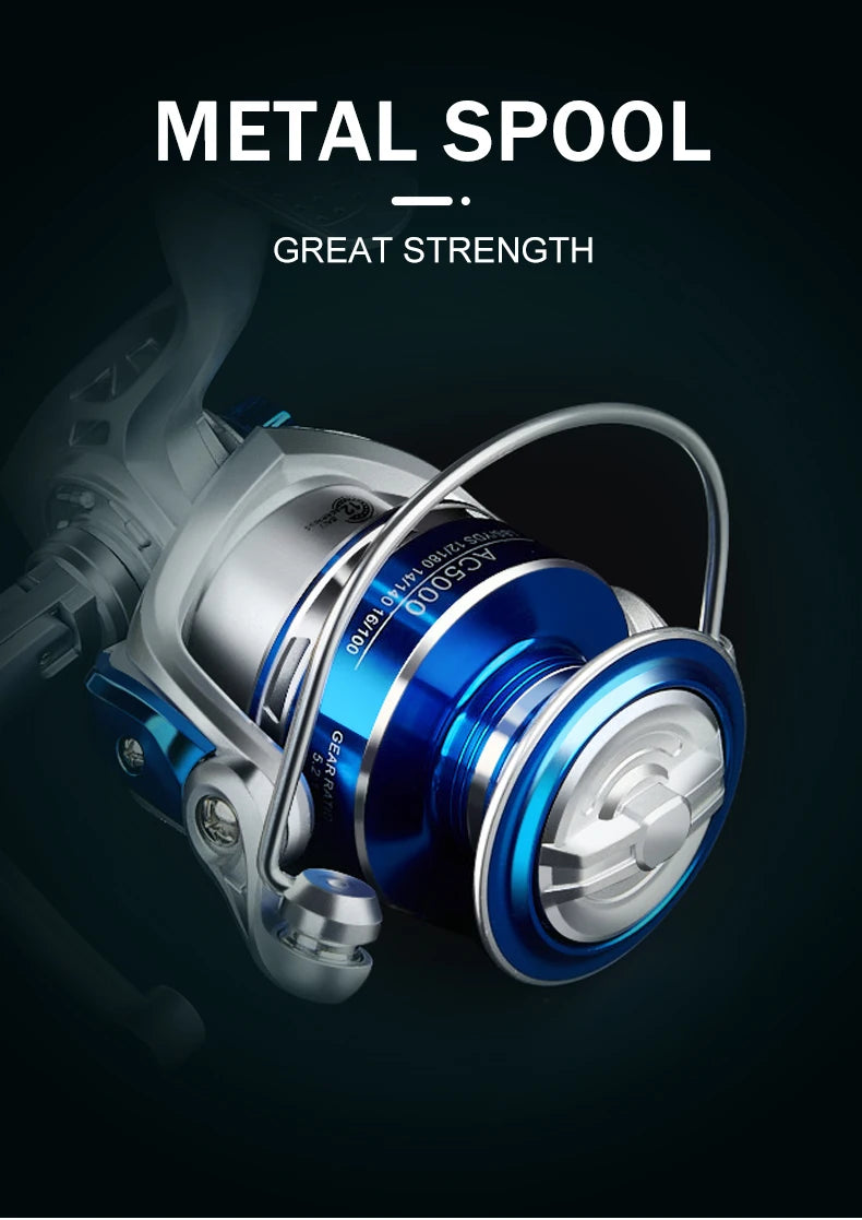 BILLINGS AC Spinning Reel – 22LB Max Drag, 5.2:1 Gear Ratio, Metal Spool