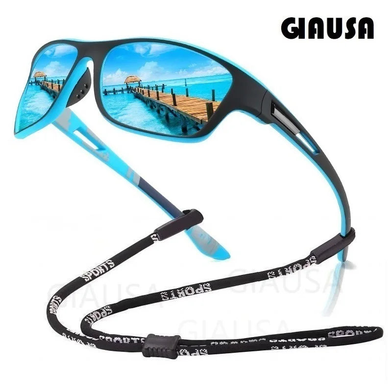Men’s Polarized Fishing Sunglasses – UV Protection with Glasses Chain