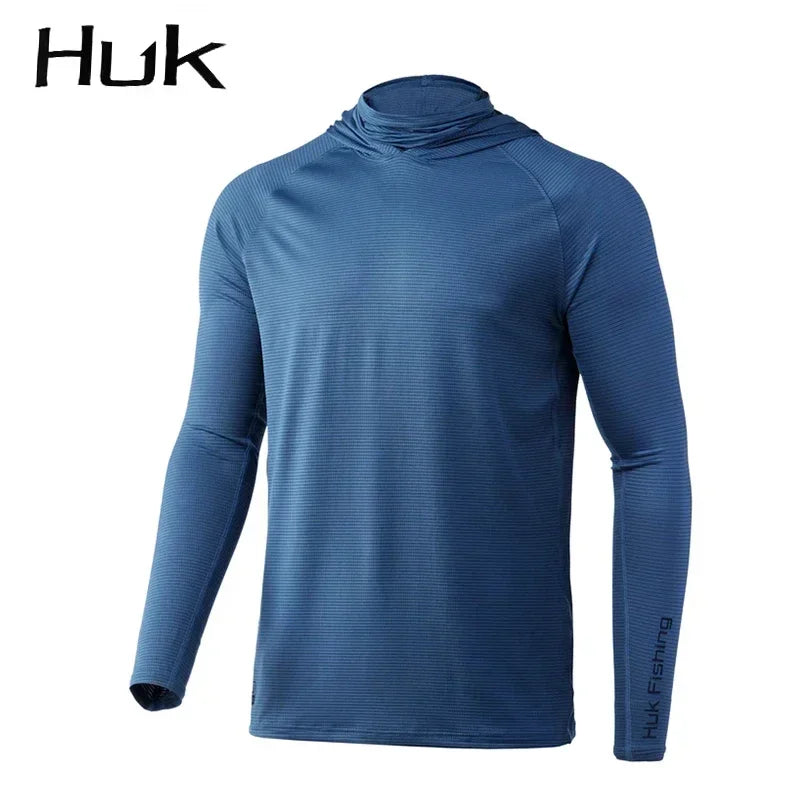 Men’s Hooded Fishing Shirt – Long Sleeve UV Protection Performance Top