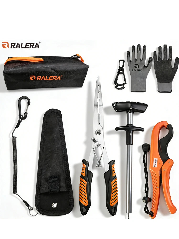 Professional Fishing Gear Set – Pliers, Line Cutter, Fish Clamp & Storage Bag