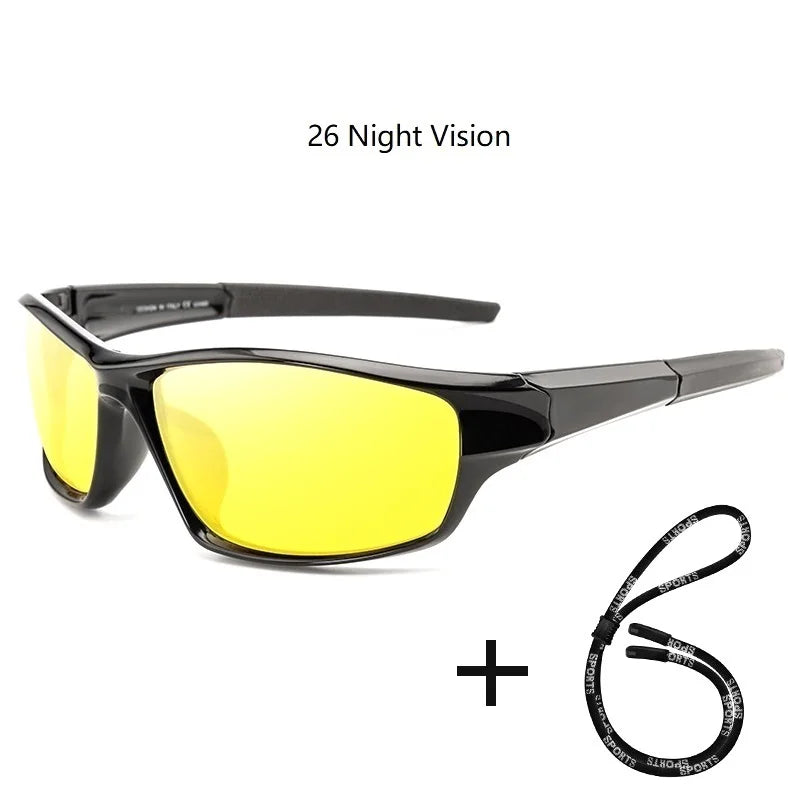 Men’s Polarized Fishing Sunglasses – UV Protection with Glasses Chain