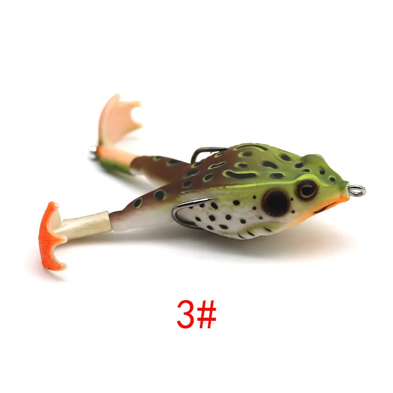 Topwater Frog Lure – Realistic Bass & Trout Soft Swimbait with Weedless Hooks