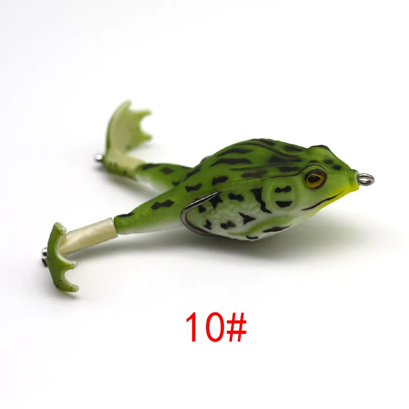 Topwater Frog Lure – Realistic Bass & Trout Soft Swimbait with Weedless Hooks