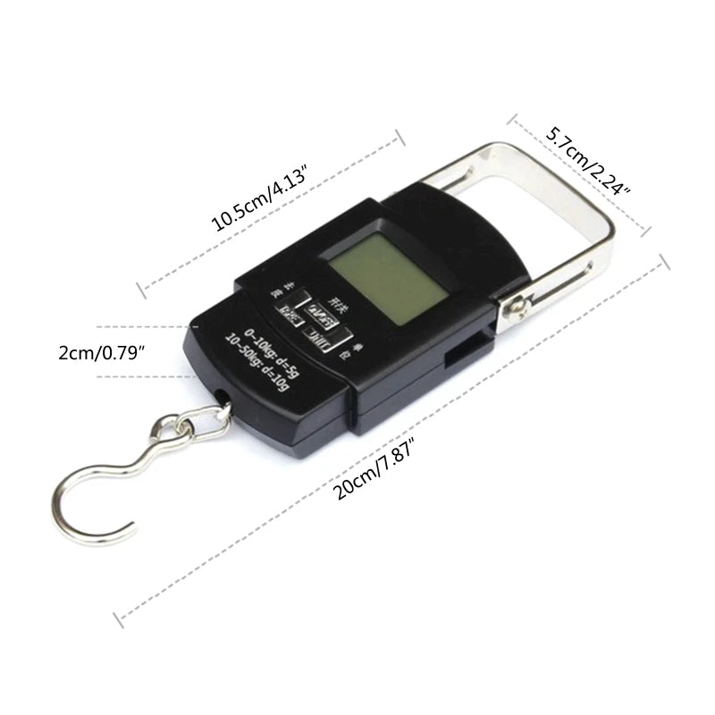 Fish Scale 110lb/50kg Digital Hanging Luggage & Fishing Scale with Backlit LCD Display